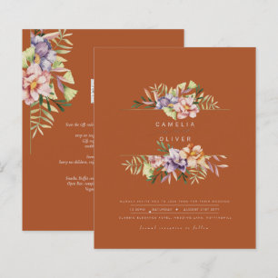 Terracotta Summer Floral Wedding Inviter QR Code