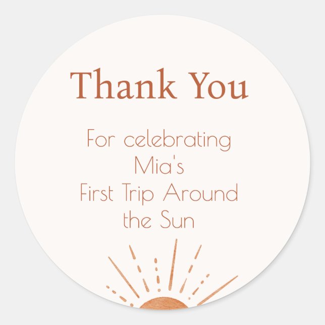 Terracotta Sun Premier Voyage Autour Du Sticker Me (Devant)