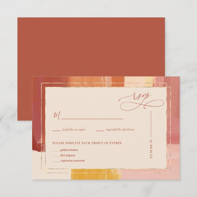 Terracotta Sunrise | RSVP de mariage (Devant / Derrière)