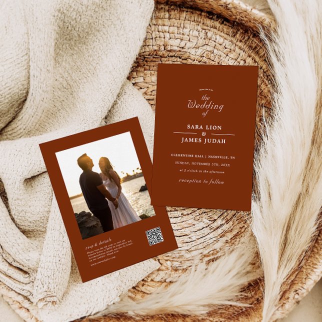 Terracotta tout en un Faire-part de mariage photo (Créateur téléchargé)