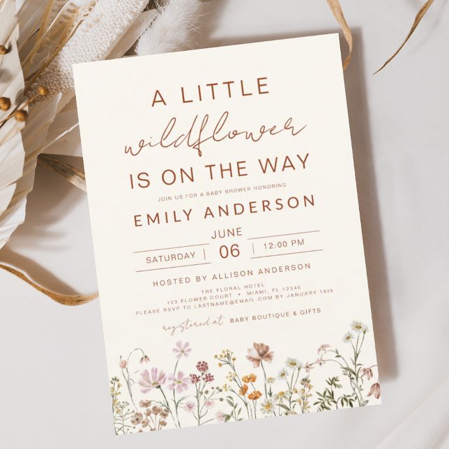 Terracotta Un Petit Baby shower Fleur sauvage (Créateur téléchargé)