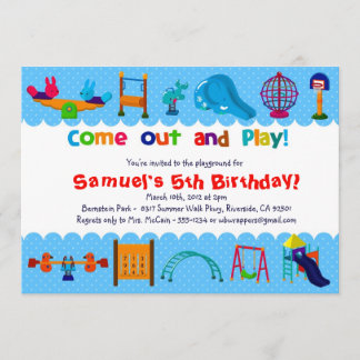 - TERRAIN DE JEU - invitations BLEUES de fête