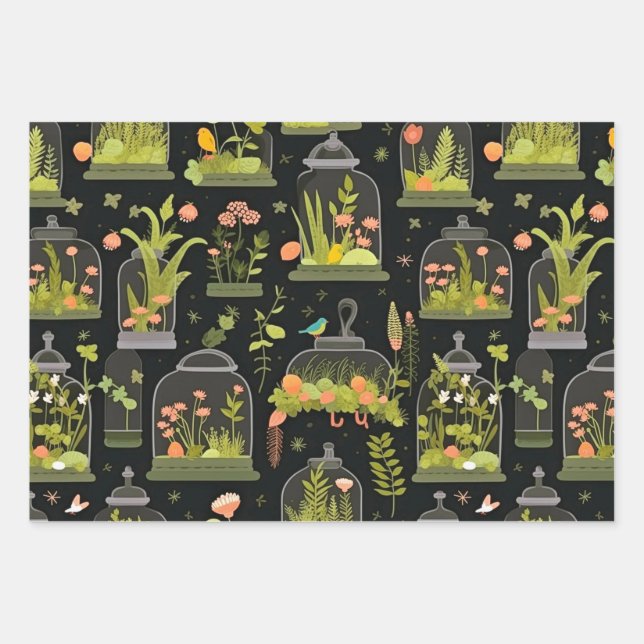 Terrariums en papier de découpage Jeu de 3 (Devant)