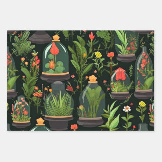 Terrariums en papier de découpage Jeu de 3