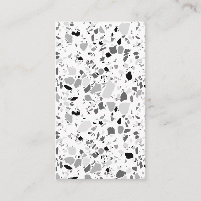 Terrazzo motif cartes de visite noir blanc (Devant)