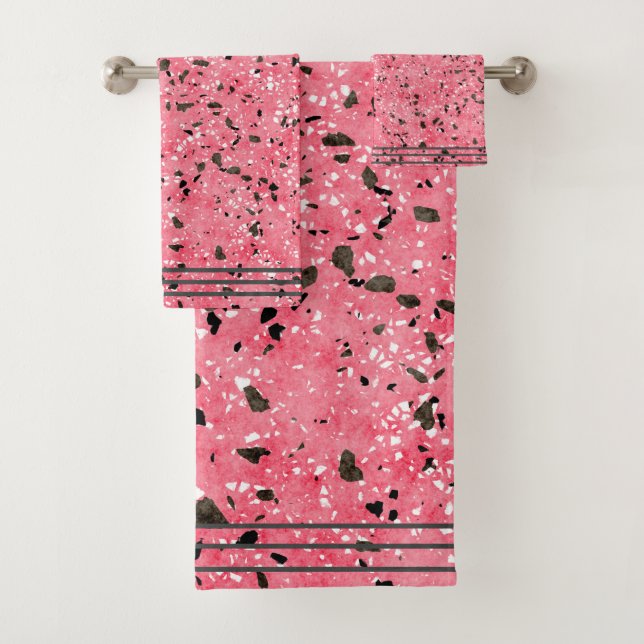 Terrazzo rose et noir moderne (En situation)