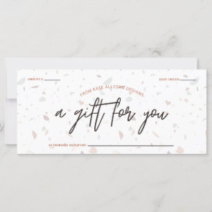 Terrazzo & Signature Script Certificat cadeau