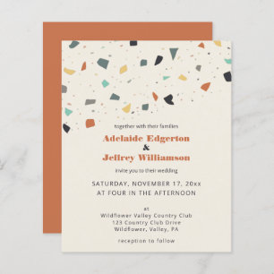 Terrazzo Tile Confetti Budget Mariage Invitations