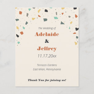 Terrazzo Tile Confetti Programme de mariage modern