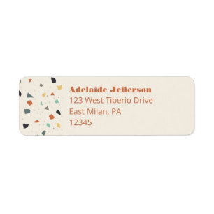 Terrazzo Tile Confetti Retour Adresse Étiquettes