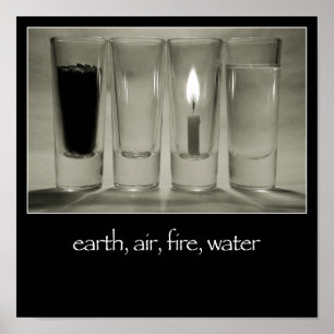 terre, air, feu, eau Poster