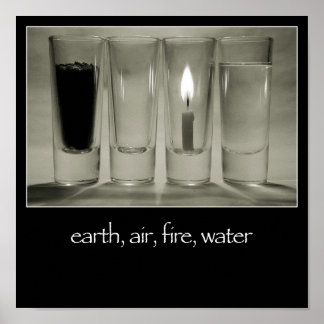 terre, air, feu, eau Poster