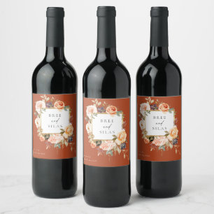 Terre Automne Botanique Floral Mariage Étiquette d