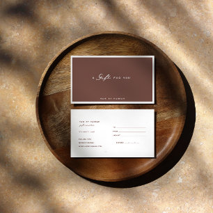 Terre cuite Certificat cadeau minimaliste modern