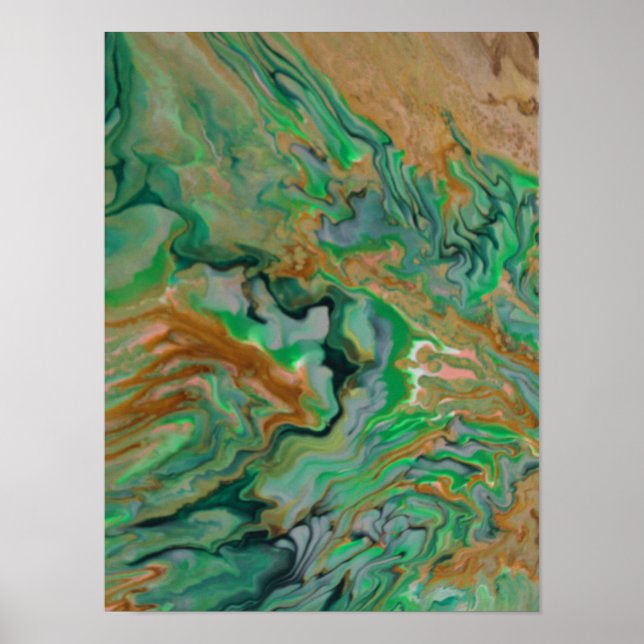 Terre d'Émeraude – Impression d'art fluide abstrai (Devant)