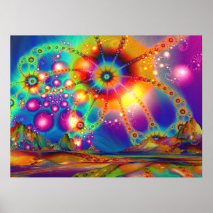 Terre d'illuminations psychédéliques - Poster