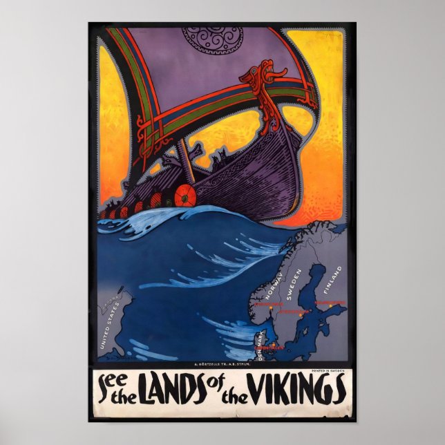 Terre du Poster vintage des Vikings (Devant)