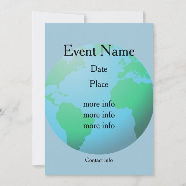 Terre globe arrière - plan texte personnalisé (Devant)