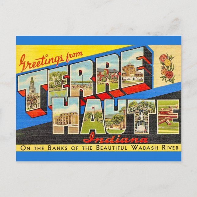 Terre Haute Indiana Carte Postale Ancienne (Devant)