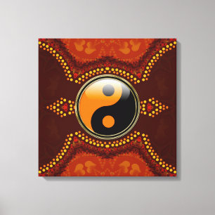 Terre Tribal Nouvel Âge Yin Yang Toile Enveloppée