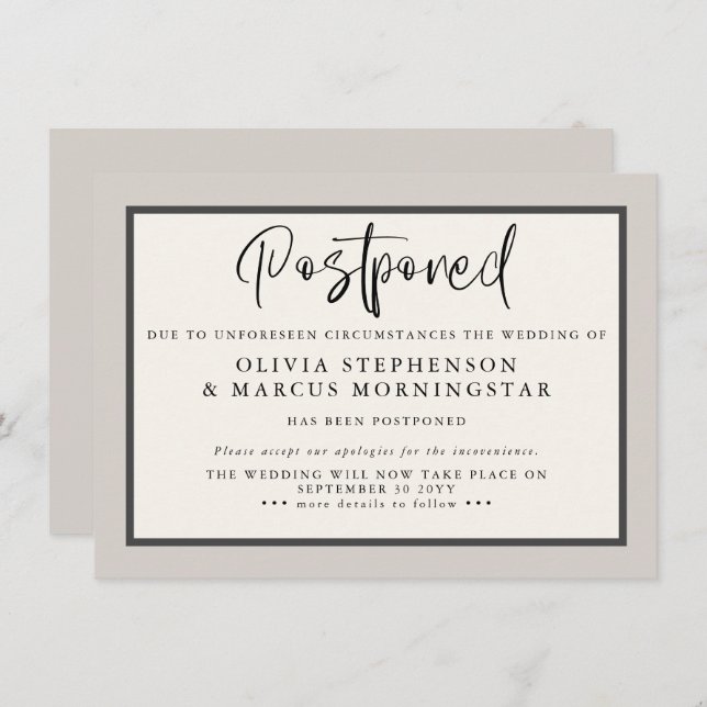 Terres - Faire-part d'événement différé moderne (Devant / Derrière)