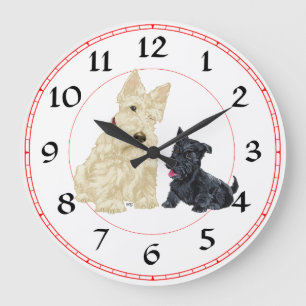 Térrier Écossais et Horloge de Chien
