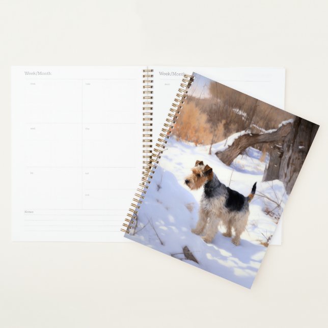 Terrier Fox Wire Qu'il neige Noël  (Devant avec enveloppe)