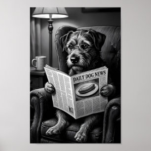 Térrier Savant Affiche de Lecture de Document