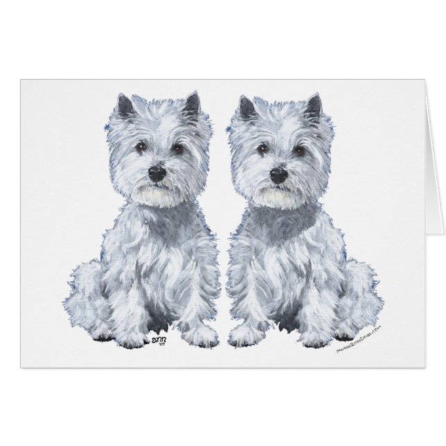 Terrier West Highland Blanc Assis Jumeaux ! (Devant horizontal)