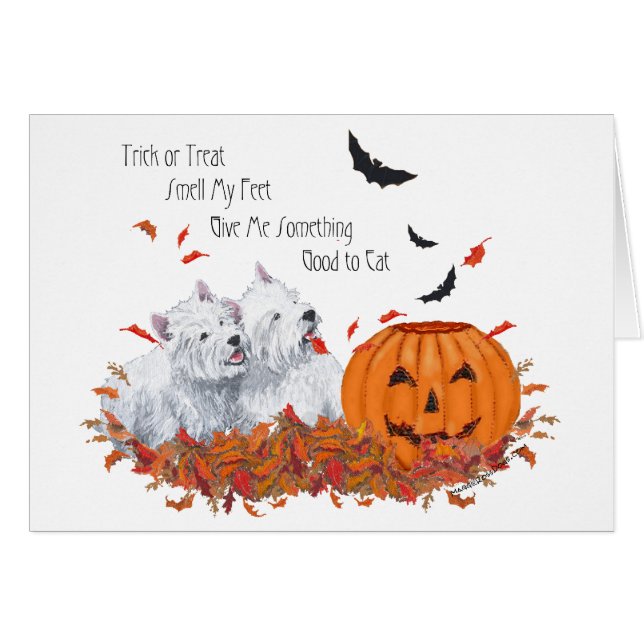 Terrier West Highland Blanc Halloween (Devant horizontal)