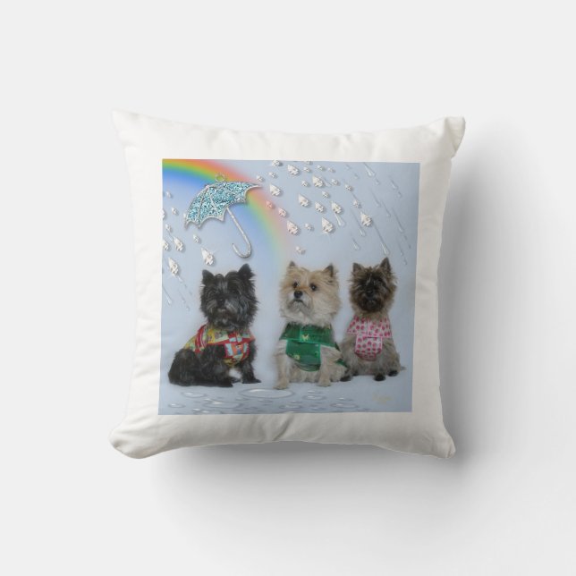 Terriers de cairn chantant dans le coussin de (Recto)
