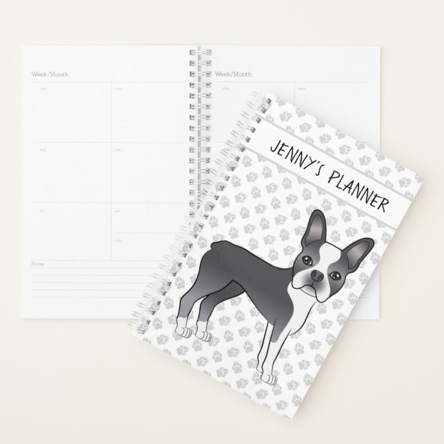 Tervueren et blanc Boston Terrier Chien de dessin  (Devant avec enveloppe)