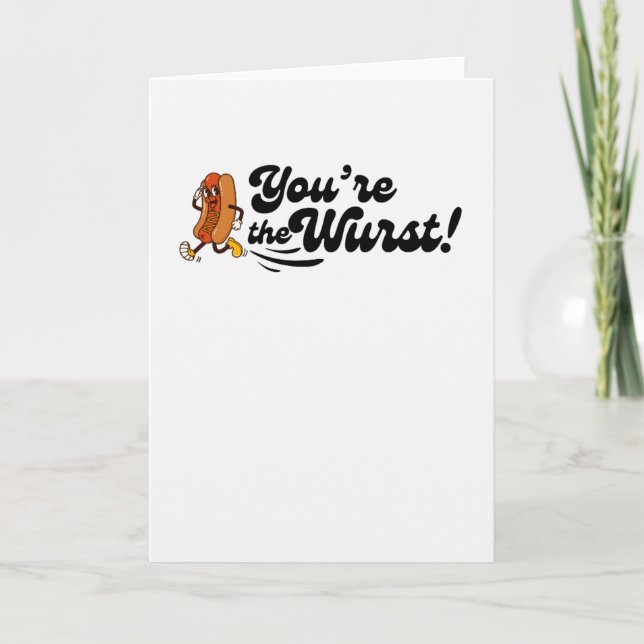 "T'es le pire !" Carte drôle de jeu de mots sur ho (Devant)