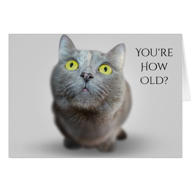 T'es quel âge ? Carte d'anniversaire Catty (Devant horizontal)