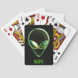 Tête Alien métallique 04 Bicycle® Cartes de jeu
