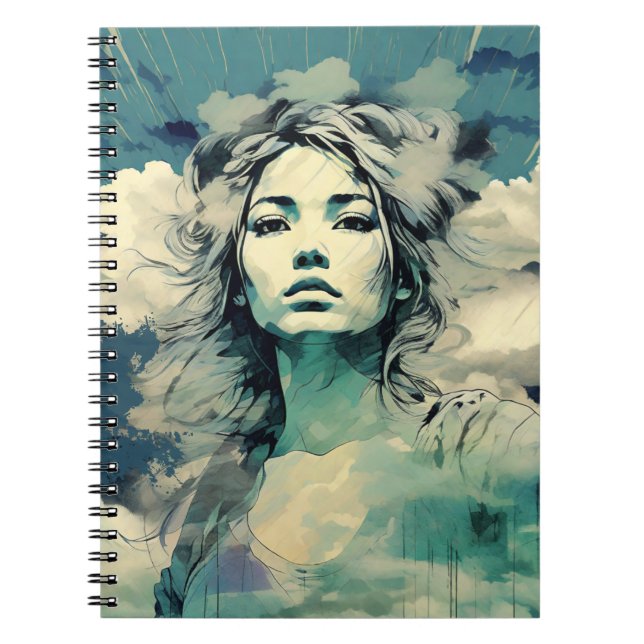 Tête dans le journal du Carnet des nuages (Devant)