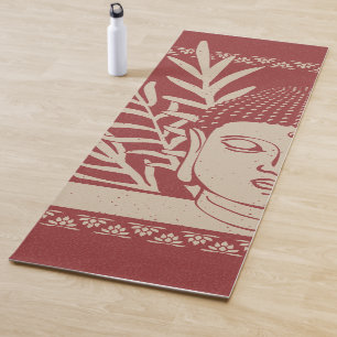Tête de Bouddha avec paume - Tapis de yoga Ruby +