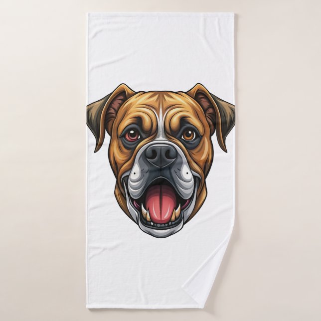 Tête de bouledogue. Chien bouledogue (Serviette de bain)