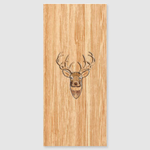Tête de cerf blanc élégant grain de bois clair