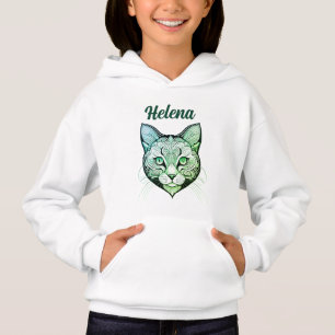 Tête de chat dégradé de vert turquoise