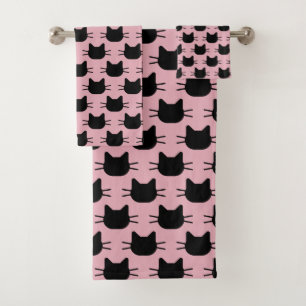 Tête de chat noir Silhouette Design Ensemble de s
