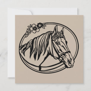 Tête de cheval avec des fleurs 