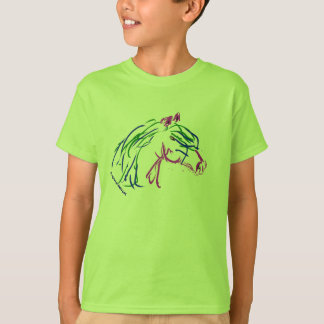 Tête de cheval, colorée multi, T-shirt de la