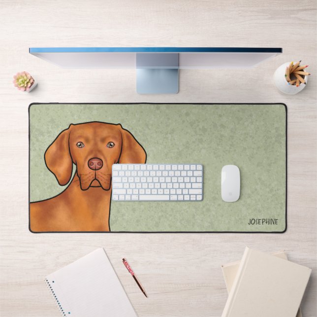 Tête de chien pointer hongrois Vizsla avec nom ver (Bureau 1)