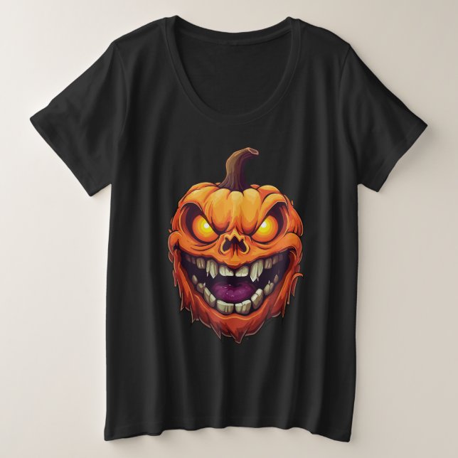 Tête de citrouille grimaçante sinistre (Design devant)