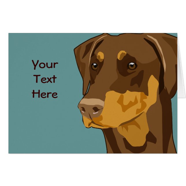 Tête de dobermann, rouge, Uncropped (Devant horizontal)