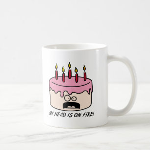 Tête de gâteau sur le feu Mug amusant