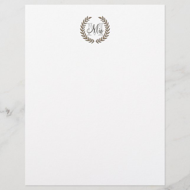Tête de la lettre feuille d'olive (Devant)