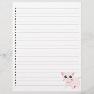 Tête de lettre à trait de chat rose