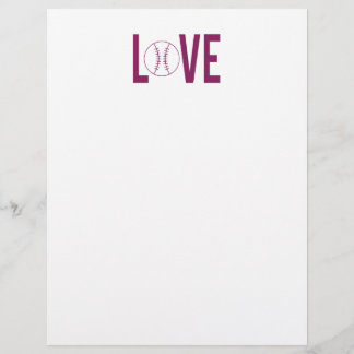 Tête de lettre d'amour de baseball